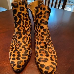 Leopard calf hair booties
